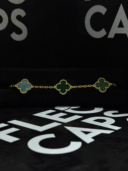 PULSO VAN CLEEF & ARPELS "COLOR VERDE/DORADO"  BAÑADAS EN ORO